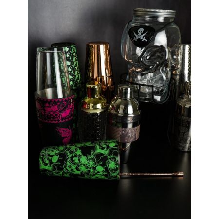 Шейкер 0,7 л Бостон Череп Skull нерж с покрытием + стекло B'Guys P.L.- Barbossa