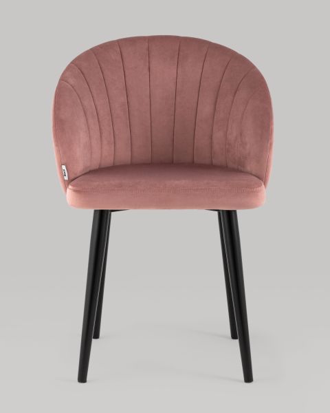 Стул с подлокотниками Брюссель велюр пыльно-розовый