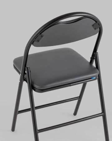 Стул складной Hagen экокожа серый каркас черный