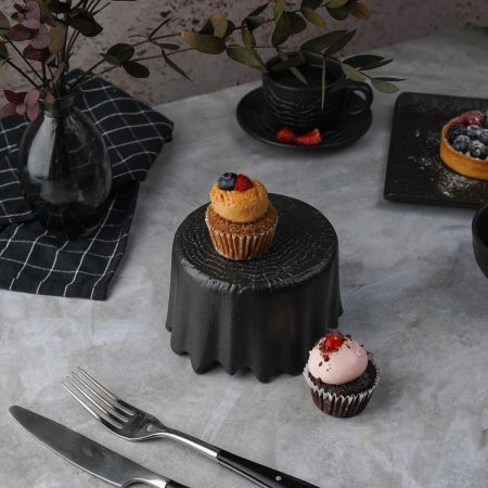 Блюдо круглое для подачи d 12 см h7 см Black Raw Wood P.L. Proff Cuisine [6]