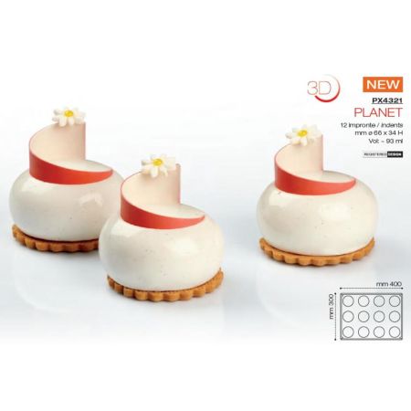 Форма кондитерская Pavoni PLANET 40*30 см, силикон, р-р ячейки: d 66 мм, h 34 мм, Италия