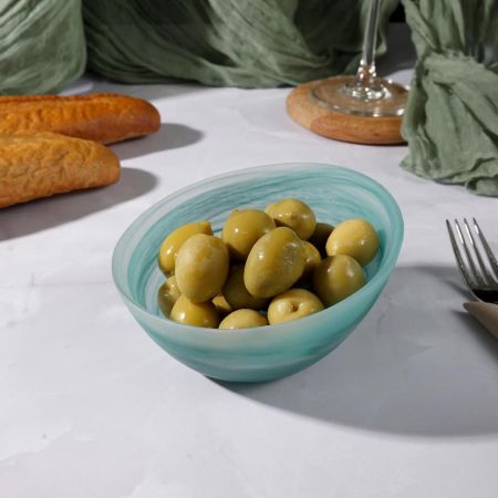 Салатник 320 мл d 12 см h7 см Green Sky косой матовое стекло P.L. Proff Cuisine [6]