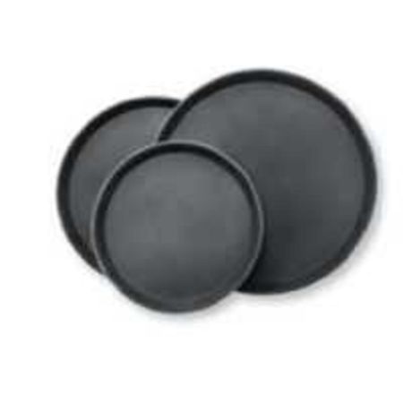 Поднос прорезиненный полностью 36 см круглый черный пластик P.L. - BarWare