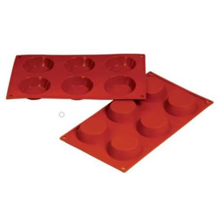 Форма кондитерская "Тарталетка" 6 ячеек d 70 мм, h 20 мм силикон (30*17,5 см) P.L.