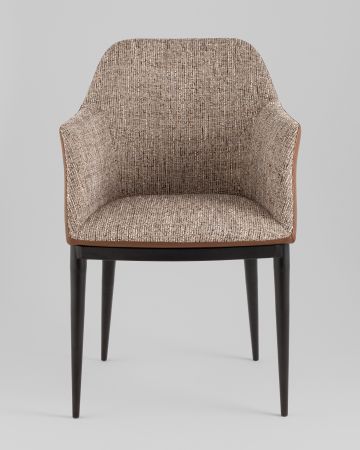 Стул обеденный Itan коричневый с коричневой экокожей