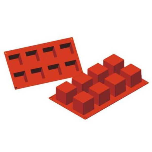 Форма кондитерская "Куб" 8 ячеек 50*50 мм, h 50 мм силикон (30*17,5 см) P.L.