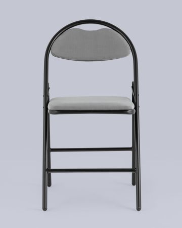 Стул складной Hagen велюр серый каркас черный