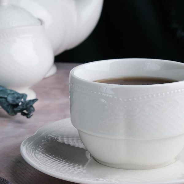 Чайная пара 200 мл белая d 8,6 см h6,1 см Aristocrat Stackable Noble [6]