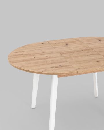 Стол Rondo 100-135*100 дуб/белый