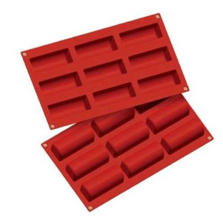 Форма кондитерская "Мини полено" 9 ячеек 85*32 мм, h 35 мм силикон (30*17,5 см) P.L.