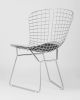 Стул обеденный Bertoia хромированный с черной подушкой