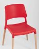 Стул BISTRO красный пластик ножки из дерева