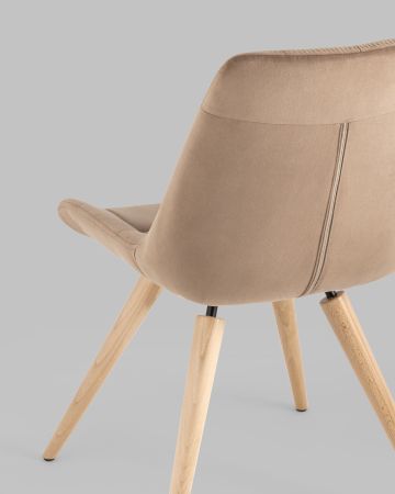 Стул Флекс на деревянных ножках велюр капучино