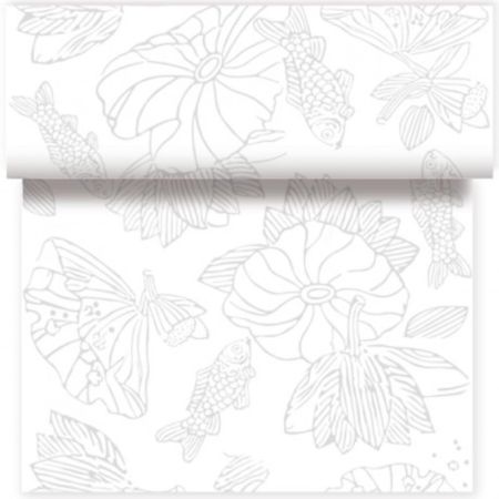 Скатерть в рулоне "Тет-а-тет Эгейское море", 40*2400 см, 20 отрывов, белая, Airlaid, Gar