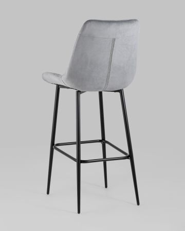 Стул барный Флекс велюр серый
