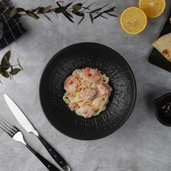 Тарелка глубокая 150 мл d 20 см h7,5 см для пасты, для супа Black Raw Wood P.L. Proff Cuisine [4]