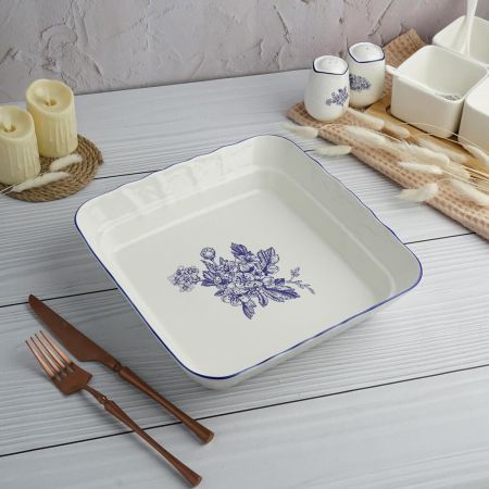 Салатник 1800 мл 25*25 см h6 см квадратный Sea Flower P.L. Proff Cuisine [6]