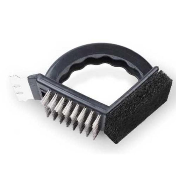 Щетка для чистки гриля 17 см пластиковая с металлической щетиной и скребком P.L. Proff Cuisine