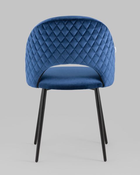Стул Меган NEW велюр с ромбами синий