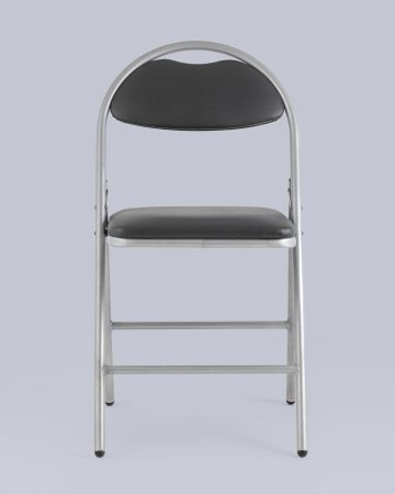 Стул складной Hagen экокожа серый каркас металлик