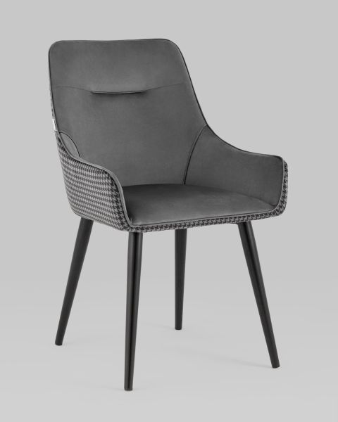 Стул Джоан велюр серый гусиная лапка