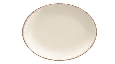 Блюдо овальное 250*190 мм. Ретро коричневый край, форма Мув Bonna /1/12/756/
