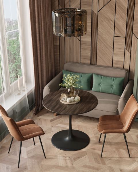 Стол обеденный Strong Round 90х90 темный орех