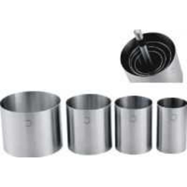 Набор кондитерских колец, 4 шт + пресс (100*80 мм/75*80 мм/62*80 мм/50*80 мм), P.L. Prof