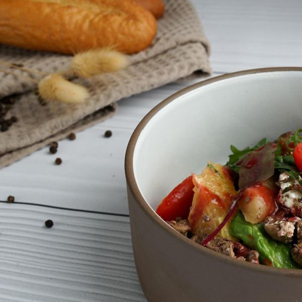 Салатник 800 мл d 15,5 cм h7 cм White Matt New Brown Taiga P.L. [4]