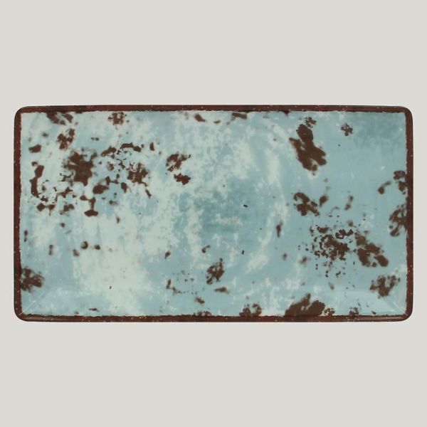 Тарелка RAK Porcelain Peppery прямоугольная плоская 33*18 см, голубой цвет