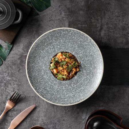 Тарелка глубокая 200 мл 22,3*5,1 см для пасты глазурь Glossy Stone Untouched Taiga P.L. [1]