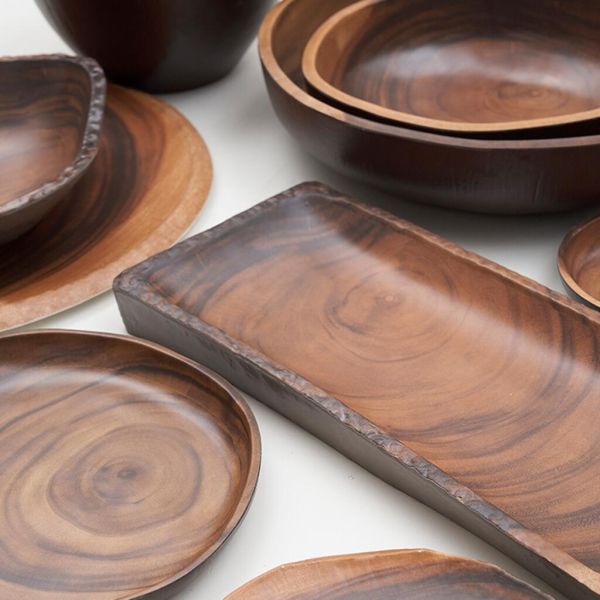 Блюдо 25*24,5*3 см овальное 500 мл African Wood 2 пластик меламин P.L. Proff Cuisine