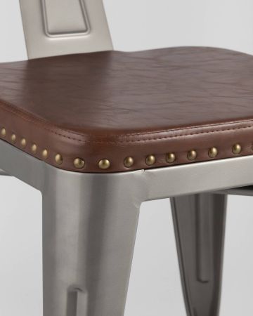 Стул TOLIX ARMS SOFT с подлокотниками серебристый