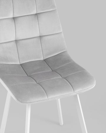 Стул Chilly велюр серебристый ножки белые