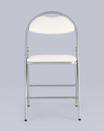Стул складной Hagen экокожа белый каркас металлик