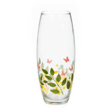 Ваза для цветов h26 см "Флора" с декором Pasabahce