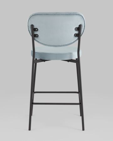 Стул полубарный Барбара NEW велюр серо-голубой