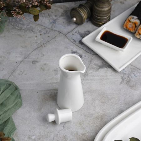 Соусник 150 мл бутылочка для соевого соуса белый фарфор P.L. Proff Cuisine [6]