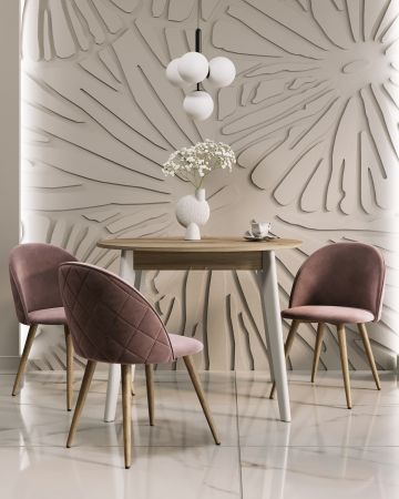 Стул Лион велюр с ромбами розовый