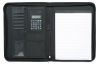 Папка А4  с калькулятором и блоком черная, нейлон