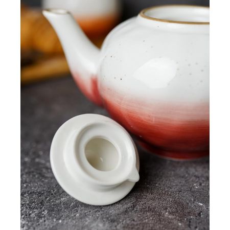 Чайник 600 мл h9 см красный фарфор "The Sun Eco" P.L. Proff Cuisine [1]