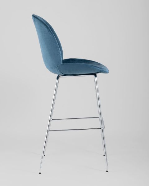 Стул барный Beetle со спинкой маренго хромированные ножки