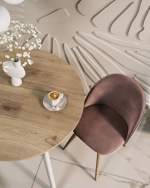 Стул Лион велюр с ромбами розовый