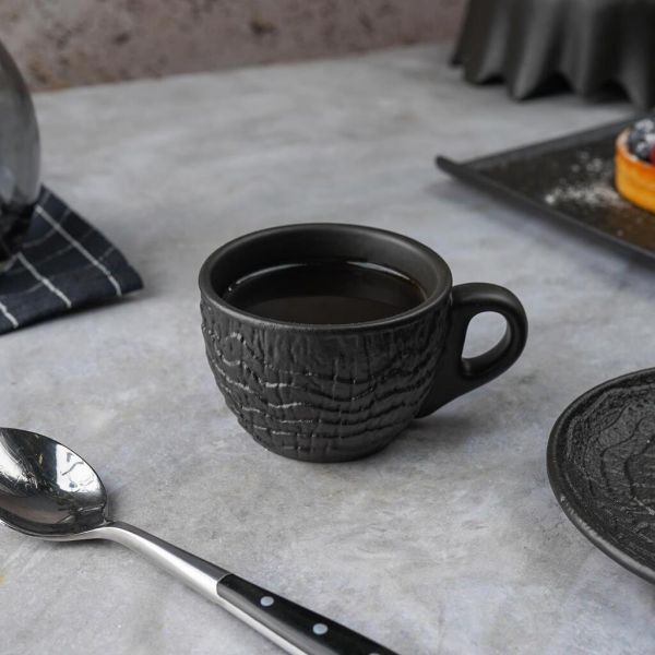 Кофейная пара 100 мл d 7 см h5,2 см Black Raw Wood P.L. Proff Cuisine [6]