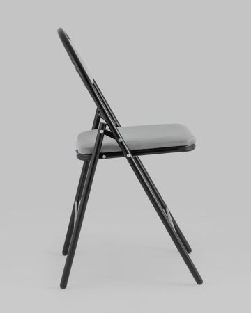 Стул складной Hagen велюр серый каркас черный