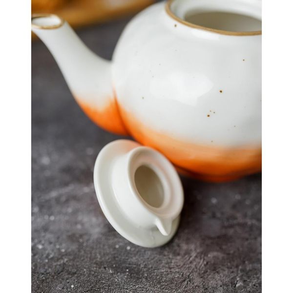 Чайник 600 мл h9 см оранжевый фарфор "The Sun Eco" P.L. Proff Cuisine [1]