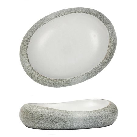 Блюдо овальное 26*20 cм h6 cм 300 мл Stone White Matt New Taiga P.L. [1]