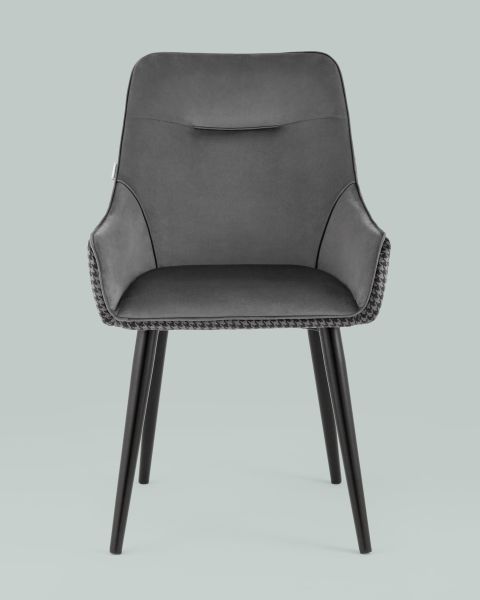 Стул Джоан велюр серый гусиная лапка