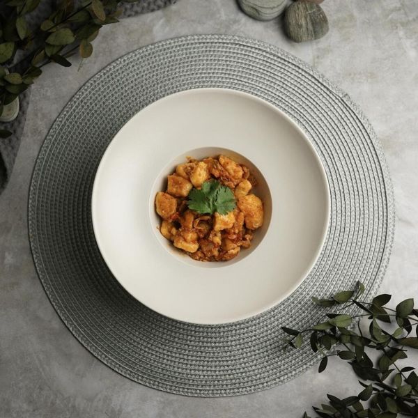 Тарелка глубокая 250 мл d 21 см h7,5 см для пасты Light Grey Noble [2]