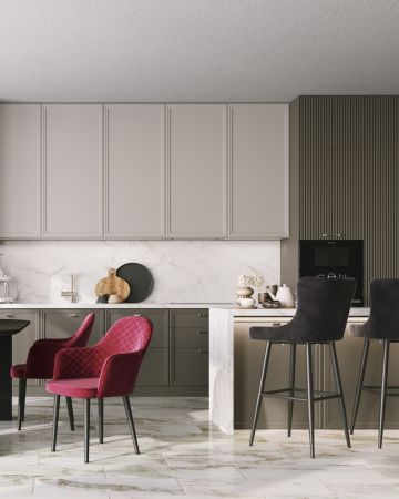 Стул барный Ститч велюр серый